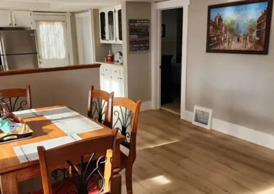 Dining area and kitchen