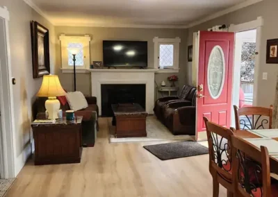 Put your feet up and watch a little TV or play a board game near the fireplace