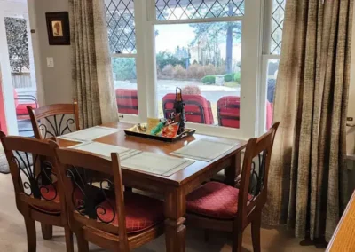 Enjoy dinner with a view of the lake